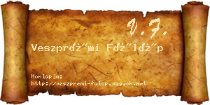 Veszprémi Fülöp névjegykártya